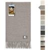 HANSA-FARM | Coperta di alpaca in 10 colori morbidi con 200 x 130 cm - Copriletto a scacchi in 100% lana di alpaca - Grigio pietra uni (Grigio)
