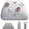 BIGBIG WON Controller wireless Gale PC Controllers Motion Aiming,Hall Trigger,4 pulsanti personalizzati,App Game Controller per PC/Switch/iOS/Android gioco senza fili con Dock di ricarica (bianco)