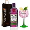Generico Gin Tanqueray Blackcurrant Royale con Bicchiere Coppa da Gin Originale Tanqueray in Omaggio - 41,3% Vol. 1 Litro