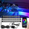 ChaneeHann Led Auto Interni con 4 Pezzi 48 LEDs, RGB Luci Led Interne, Porta USB da 5 V, Controllata da APP, Funzione a Ritmo di Musica, Illuminazione Interna per Auto, Gadget per la Decorazione dell'Auto