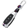Happyit Custodie di Copertura Della Chiave Dell'auto in Lega di Ainco per Ford Intelligente/Pieghevole Focus Mondeo Edge Fiesta Kuga Mondeo MK4 Fusion Escort Ecosport (A Argento)