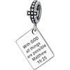 Generic Ciondolo con ciondolo in argento 925 con Bibbia di Matteo, adatto per bracciale o collana serpente originale, creazione di gioielli fai da te religiosi