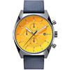 DeTomaso D10 Chrono Silver Yellow Argento Giallo Orologio da polso da uomo analogico al quarzo, cinturino in nylon blu scuro, argento, cinghia