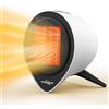 fraxinus Termoventilatore Ceramico 1500W, Stufetta Elettrica con Timer 15H, PTC Stufe Elettriche 2 Impostazioni di Temperatura, Protezione da Surriscaldamento & Ribaltamento, Casa o Ufficio - Bianca.