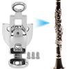 Tomotato Supporto per pollice per clarinetto, in metallo argentato con protezione per pollice, regolabile, per clarinetto e oboe