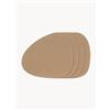 LIND DNA Tovagliette americane dalla forma asimmetrica in pelle Curve 4 pz - Beige