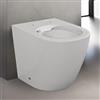 Inbagno WC filo muro a terra con sistema di scarico Rimless, design slim moderno in ceramica bianca serie Tokyo