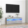 prissent Mobile TV 100x35x40 cm con Luci LED Mobile Soggiorno Mobile TV Camera Da Letto Mobili TV Mobile Salotto TV Cabinet Grigio Sonoma