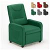 Produce Shop Poltrona Relax Reclinabile 4 Ruote con Poggiapiedi in Tessuto Beautiful - Verde