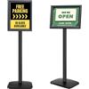 Mutualsign Espositore A4, resistente supporto da pavimento con base stabile | Base ponderata, supporto verticale e orizzontale, supporto per poster da interno ed esterno per menu
