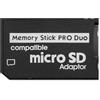 Generico Supporto adattatore per scheda di memoria adattatore da Micro SD a Memory Stick per PSP Micro SD 1MB-128GB Memory Stick Pro Duo (1 pezzi (pcs) Doppi Slot - nero)