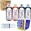 F-INK Compatibile con Epson 16XL Ink, ricaricabili Cartucce d'inchiostro e 4 x 100 ml lavoro di inchiostro con WF-2630WF WF-2530WF WF-2760DWF WF-2510WF WF-2650DWF WF-2520NF WF-2660DWF WF-2750DWF WF-2540WF