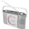 Soundmaster RCD1755SI - Lettore CD Verticale, Lettore MP3, Radio Portatile Stereo FM-PLL con 30 Stazioni Preimpostate, Controllo Elettronico del Volume, AC/Batteria 230V 50Hz