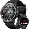 PYRODUM Smartwatch Uomo Militare,1.43 AMOLED Orologio Smartwatch Uomo con Chiamate, Sonno/Cardiofrequenzimetro/Contapassi, 118 Modalità Sportive Orologio Sportivo, Smart Watch Impermeabile per Android iOS