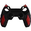 JZ Fire Anti-Slip PS5 Controller Caso, Morbida Gomma Caso Protector Per ps5, Silicone PS5 Controller Cover con Pollice Grip Gaps Lavabile -Black