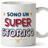 Mugffins Tazza in ceramica per STORICO uomo 11 oz / 350 ml - In italiano - Sono Super - Idea regalo per compleanno, anniversario, natale, laurea