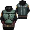 Rodwake Felpa con cappuccio da uomo Boba Fett Bo Katan Rebel felpa con grafica a stelle pullover anime pull over, Boba Fett, Medium