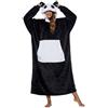 Xinlong Coperta con Cappuccio Lungo Panda Oversize Felpone con Maniche Unisex Plaid con Tasca Felpa Indossabile Animali per Divano TV Casa