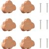 Gudalea 6 Pezzi Pomelli per Porte Bambini, Pomelli in Legno a Forma di Nuvola con Foro Singolo, Maniglie per Cassettiere con Viti, Maniglie per Mobili Pomelli per Cassetti, per Armadio Cucina Camera da Letto