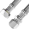VARIOSAN Tubo flessibile 17550, 10 mm QV x 3/8 ÜWM, 500 mm, rivestimento in acciaio inox, certificato DVGW, acqua potabile, tubo flessibile corazzato