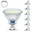 Unikcst Lampadine led GU10 10W Lampadina sostituisce 100W alogena Base 6000K Vetro 1050LM Lampadina LED luminosa 230V Angolo di fascio 120° non dimmerabile 6 Pezzi