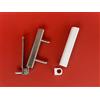 FTF - Fenstertechnik Winkhaus - Cuscinetto angolare per finestre e porte del balcone, composto da FL.K ed ESV (argento con tappi bianchi)