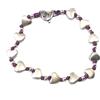 Spadarella Gioielli Spadarella bracciale spadino cuori in argento e nodini in cotone nautico (cuori 5/6mm - sfere 3mm) SPBR60 VIOLA CM 17