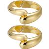 Emibele Bracciale d'Oro, Bracciale Bangle Aperto Placcato Oro 18 Carati, Set di Bracciali A Goccia per Le Donne, Regalo di Gioielli Che Non Si Appannano, 2 Pack