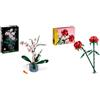 LEGO Icons Orchidea, Set Collezione Botanica Piante Artificiali & Creator Rose Set di Fiori Finti Compatibile con Bouquet di Fiori Artificiali