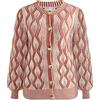 ALARY Strickjacke Maglione Cardigan, Bianco Lana Rosa Antico, XS/S Donna