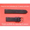 20 Mm Inimitabile Bracciale Galuchat Vero Lucido Nero Grana Eccezionale Lusso