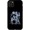 SEEMBO Custodia per iPhone 11 Pro Max Gorilla che suona la batteria Cool Monkey Funny Animal Rock batterista