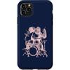 SEEMBO Custodia per iPhone 11 Pro Max Gorilla che suona la batteria Cool Monkey Funny Animal Rock batterista