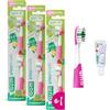 gum Playbrush KIDS 3+ Testine di ricambio |compatibili con lo spazzolino elettrico |setole extra morbide |testina extra piccola |3x2 testine |1 campione di dentifricio gum KIDS |Rosa