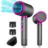 AIUNAOM 2400W Phon Capelli, Asciugacapelli Ionico Silenziosi con 1 Diffusore e 2 Concentratori, 3 Impostazioni di Velocità Phon Ionico a Velocità Costante per viaggio saloni famiglie