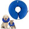 HTTDSLF Collare Protettivo Gonfiabile per Cani, Collare Regolabile, Ciambella Cane Post Intervento, Cono per Cani (Blu, S)