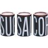 Villa d'Este Home Tivoli Set 3 barattoli sale, zucchero e caffè in ceramica 750 ml, coperchio in bambù, Bigismore