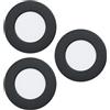 Eglo connect.z Fueva 6-Z, Set 3 faretti da incasso a LED, piatti, ZigBee, App, controllo vocale Alexa, RGB, luce bianca calda e fredda, dimmerabili, IP44, in metallo nero, diametro 8,6 cm