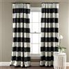 Lush Decor Stripe Blackout Curtains | Room Darkening Window Panel (Pair), 84" x 52", Black Tende Righe | Set di Pannelli oscuranti per Finestra (Coppia), 213,4 x 132,1 cm, Nero, Poliestere
