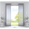 Gardinenbox - Set di 2 Tende a Pannello Nizza in semivoile/Voile di Cotone Trasparente, con Binario di Scorrimento e Asta, 100% Poliestere, 254 x 60 cm (Altezza x Larghezza), Colore: Grigio