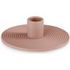 AmeliaHome Portacandele in ceramica 12 x 3,5 cm Morab rosa antico