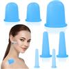 Mecmbj Coppette Massaggio, 7 pezzi Coppetta Anticellulite Con Borsa Portaoggetti, Coppetta Anticellulite in Silicone, Set Di Strumenti per Il Massaggio Del Corpo e Del Viso, Coppettazione in Silicone(blu)