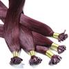 Hair2Heart 25 x 0.5g Extension Capelli Veri Cheratina - 60cm, Colore #99j Vino Rosso, liscio