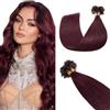 Silk-co Extension Capelli Veri Cheratina 100 Ciocche #99J Vino Rosso Remy Hair Extension Keratina Capelli Umani 0.5g/ciocca 50g/pacchetto