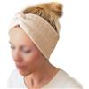 Papierdrachen Elegante fascia per capelli in maglia per donna - beige, elastica, dimensioni 24x10cm da distesa, Accessorio elegante e confortevole per ogni occasione