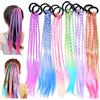 Dtoterul 12 Pezzi Trecce Extension Capelli per Donne, Capelli Colorati Estensioni per Donne, Colori Sfumati Capelli Trecce, Estensioni Capelli Trecce con Fascia Elastica per donne