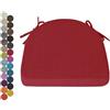 Lsjoaw 1 pezzo Cuscino per sedie da cucina antiscivolo con laccetti, 43X42X40X5cm Cuscini Seduta Sedia Cuscino per Sedia da Pranzo Sfoderabili Lavabili Cuscini Coprisedia,Red