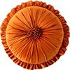 Fouriding Cuscino rotondo con volant, 35 cm, cuscino rotondo con fiori, cuscino per pavimento, soggiorno, divano, letto, sedia, pavimento, auto, decorazione per la casa (arancione)