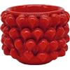 Sicilia Bedda - VASO PORTAPENNE a forma di Pigna Siciliana in Ceramica di CALTAGIRONE - Prodotto Artigianale (8X10, Rosso)