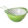 Omada Design Set Insalatiera, Scolapasta, Posate in Plastica da 26 cm, Impilabile, Made in Italy, Lavabile in Lavastoviglie, Linea Trendy, Verde